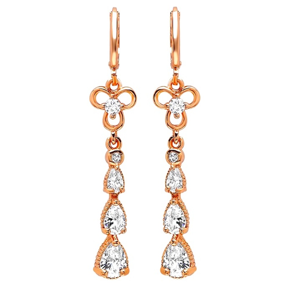 Drop Earrings 18k Rose Gold Plated